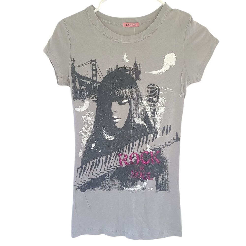 NWT Max Rave Rock & Soul Womens Sz Med  Rock T-shirt Vtg NEW